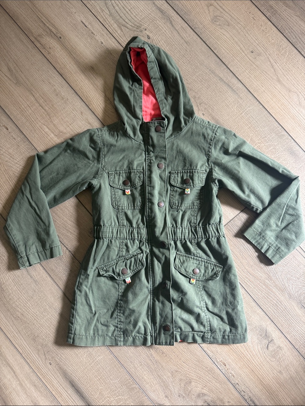 Cat and Jack Kids Green Hooded Utility Jacket